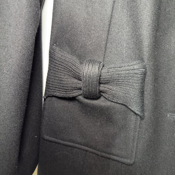 Betsey Johnson Women's Wool Blend Pea Coat Bow Y2K Gothcore Pin Up Rockabilly - Picture 5 of 6